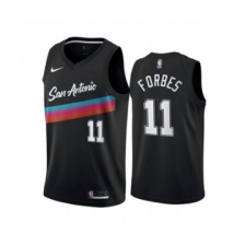 Men's San Antonio Spurs #11 Bryn Forbes Black City Edition Fiesta 2020-21 Stitched Basketball Jersey