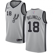 Men's Nike San Antonio Spurs #18 Marco Belinelli Swingman Silver NBA Jersey Statement Edition