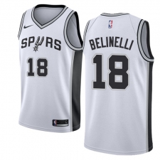 Men's Nike San Antonio Spurs #18 Marco Belinelli Swingman White NBA Jersey - Association Edition