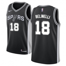 Women's Nike San Antonio Spurs #18 Marco Belinelli Swingman Black NBA Jersey - Icon Edition