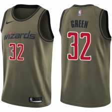 Men's Nike Washington Wizards #32 Jeff Green Swingman Green Salute to Service NBA Jersey