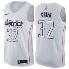 Men's Nike Washington Wizards #32 Jeff Green Swingman White NBA Jersey - City Edition