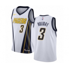 Men's Nike Indiana Pacers #3 Aaron Holiday White Swingman Jersey - Earned Edition