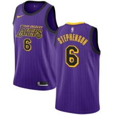 Men's Nike Los Angeles Lakers #6 Lance Stephenson Swingman Purple NBA Jersey - City Edition