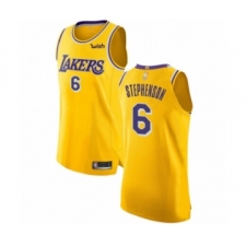 Women's Los Angeles Lakers #6 Lance Stephenson Authentic Gold Basketball Jersey - Icon Edition