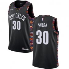 Men's Nike Brooklyn Nets #30 Dzanan Musa Swingman Black NBA Jersey - 2018 19 City Edition