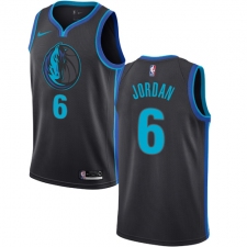 Men's Nike Dallas Mavericks #6 DeAndre Jordan Swingman Charcoal NBA Jersey - City Edition