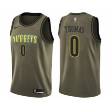 Men's Nike Denver Nuggets #0 Isaiah Thomas Swingman Green Salute to Service NBA Jersey