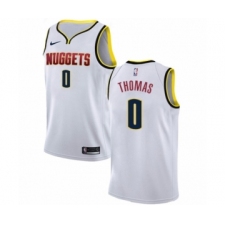 Men's Nike Denver Nuggets #0 Isaiah Thomas Swingman White NBA Jersey - Association Edition