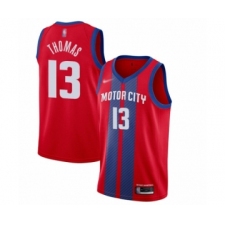 Men's Detroit Pistons #13 Khyri Thomas Swingman Red Basketball Jersey - 2019 20 City Edition
