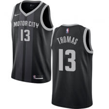 Men's Nike Detroit Pistons #13 Khyri Thomas Swingman Black NBA Jersey - City Edition