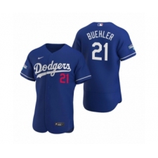 Men's Los Angeles Dodgers #21 Walker Buehler Royal 2020 World Series Champions Authentic Jersey