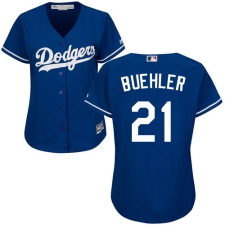 Women's Majestic Los Angeles Dodgers #21 Walker Buehler Authentic Royal Blue MLB Jersey