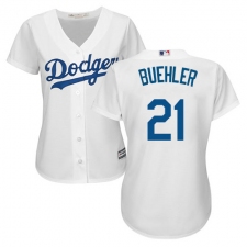 Women's Majestic Los Angeles Dodgers #21 Walker Buehler Authentic White MLB Jersey
