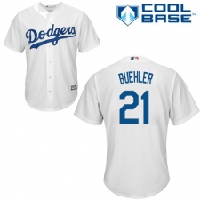 Youth Majestic Los Angeles Dodgers #21 Walker Buehler Authentic White Home Cool Base MLB Jersey