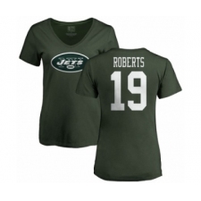 NFL Women's Nike New York Jets #19 Andre Roberts Green Name & Number Logo T-Shirt