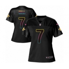 Women's Nike New Orleans Saints #7 Taysom Hill Game Black Fashion NFL Jersey