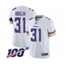 Men's Minnesota Vikings #31 Ameer Abdullah White Vapor Untouchable Limited Player 100th Season Football Jersey