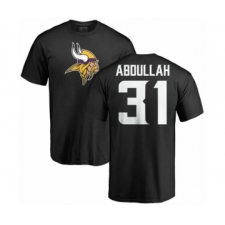 NFL Nike Minnesota Vikings #31 Ameer Abdullah Black Name & Number Logo T-Shirt