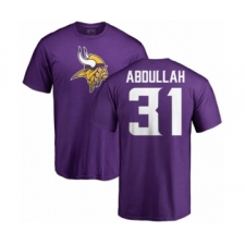 NFL Nike Minnesota Vikings #31 Ameer Abdullah Purple Name & Number Logo T-Shirt
