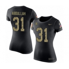 NFL Women's Nike Minnesota Vikings #31 Ameer Abdullah Black Camo Salute to Service T-Shirt