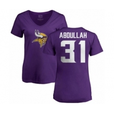NFL Women's Nike Minnesota Vikings #31 Ameer Abdullah Purple Name & Number Logo Slim Fit T-Shirt