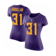 NFL Women's Nike Minnesota Vikings #31 Ameer Abdullah Purple Rush Pride Name & Number T-Shirt