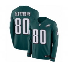 Men's Nike Philadelphia Eagles #80 Jordan Matthews Limited Green Therma Long Sleeve NFL Jersey