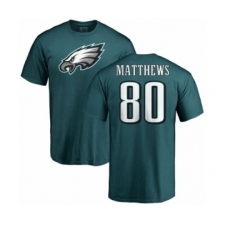 Nike Philadelphia Eagles #80 Jordan Matthews Green Name & Number Logo T-Shirt