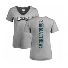 Women's Nike Philadelphia Eagles #80 Jordan Matthews Ash Backer V-Neck T-Shirt