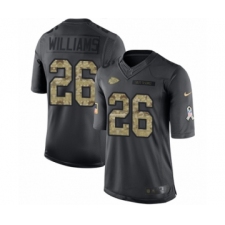 Men's Nike Kansas City Chiefs #26 Damien Williams Limited Black 2016 Salute to Service NFL Jersey
