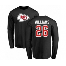 NFL Nike Kansas City Chiefs #26 Damien Williams Black Name & Number Logo Long Sleeve T-Shirt
