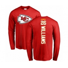 NFL Nike Kansas City Chiefs #26 Damien Williams Red Backer Long Sleeve T-Shirt