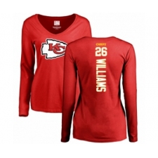 NFL Women's Nike Kansas City Chiefs #26 Damien Williams Red Backer Slim Fit Long Sleeve T-Shirt