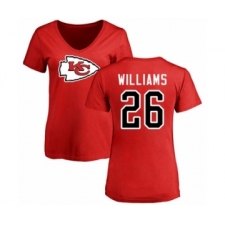 NFL Women's Nike Kansas City Chiefs #26 Damien Williams Red Name & Number Logo Slim Fit T-Shirt