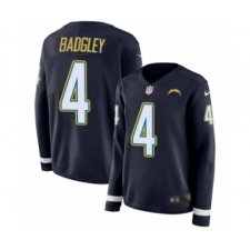 Women's Nike Los Angeles Chargers #4 Michael Badgley Limited Navy Blue Therma Long Sleeve NFL Jersey