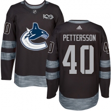 Men's Adidas Vancouver Canucks #40 Elias Pettersson Black 1917-2017 100th Anniversary Stitched NHL Jersey