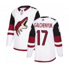 Youth Adidas Arizona Coyotes #17 Alex Galchenyuk Authentic White Away NHL Jersey