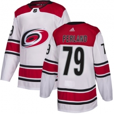 Men's Adidas Carolina Hurricanes #79 Michael Ferland White Road Authentic Stitched NHL Jersey