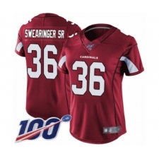 Women's Arizona Cardinals #36 D.J. Swearinger SR Red Team Color Vapor Untouchable Limited Player 100th Season Football Jersey