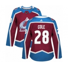 Women's Adidas Colorado Avalanche #28 Ian Cole Premier Burgundy Red Home NHL Jersey