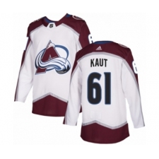 Men's Adidas Colorado Avalanche #61 Martin Kaut Authentic White Away NHL Jersey
