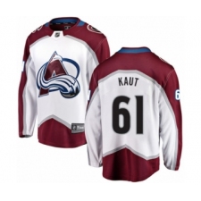 Men's Colorado Avalanche #61 Martin Kaut Authentic White Away Fanatics Branded Breakaway NHL Jersey
