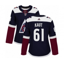 Women's Adidas Colorado Avalanche #61 Martin Kaut Premier Navy Blue Alternate NHL Jersey