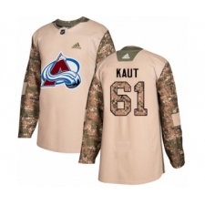 Youth Adidas Colorado Avalanche #61 Martin Kaut Authentic Camo Veterans Day Practice NHL Jersey