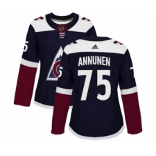 Women's Adidas Colorado Avalanche #75 Justus Annunen Premier Navy Blue Alternate NHL Jersey