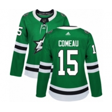 Women's Adidas Dallas Stars #15 Blake Comeau Premier Green Home NHL Jersey