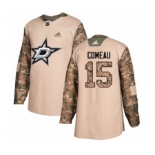 Youth Adidas Dallas Stars #15 Blake Comeau Authentic Camo Veterans Day Practice NHL Jersey