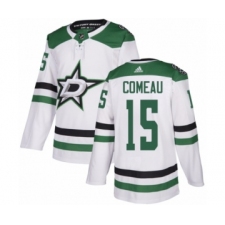 Youth Adidas Dallas Stars #15 Blake Comeau Authentic White Away NHL Jersey