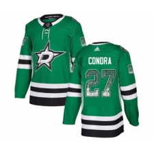 Men's Adidas Dallas Stars #27 Erik Condra Authentic Green Drift Fashion NHL Jersey